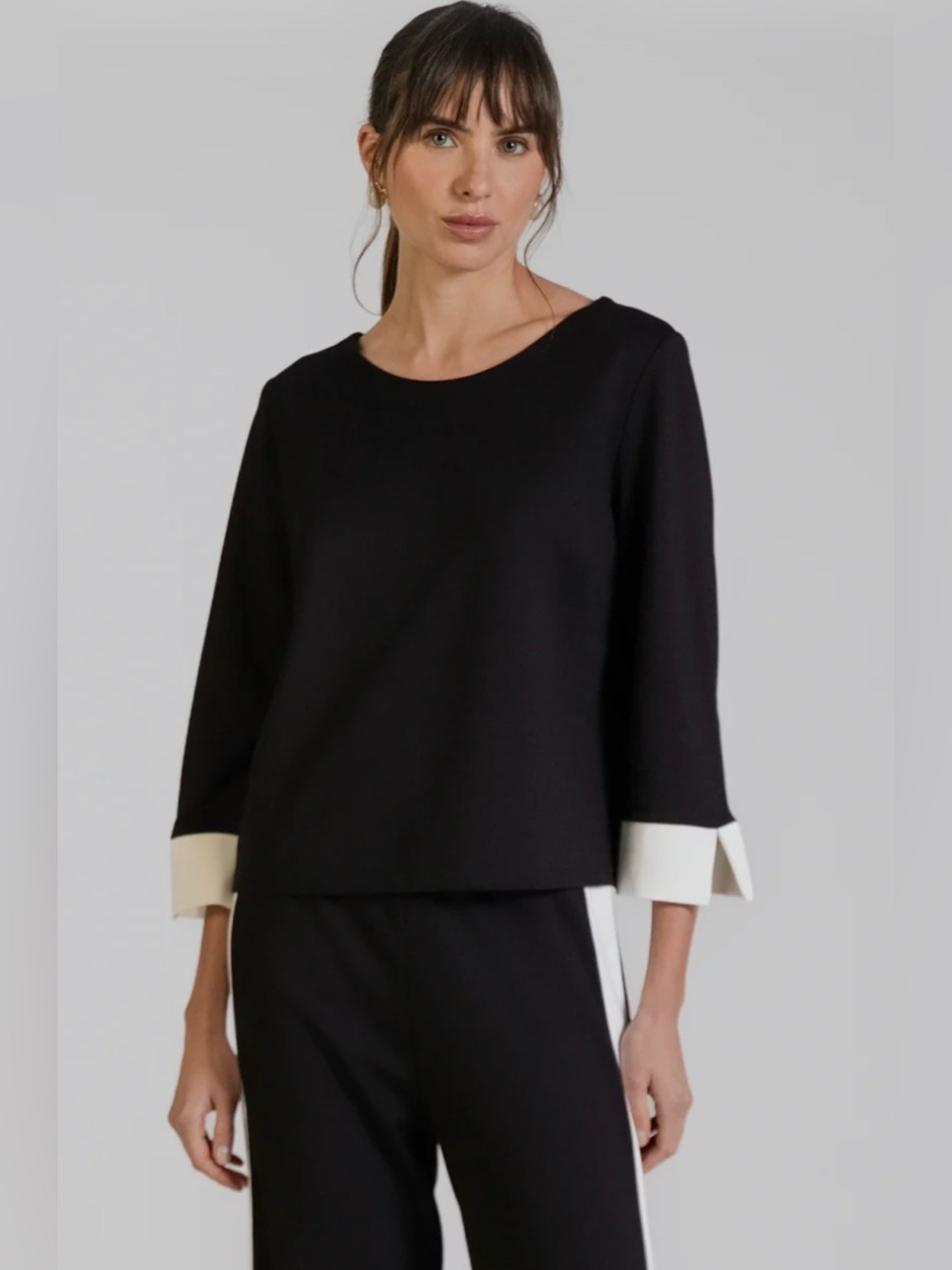 Jaki London Women’s Bellamy Draped Black Top Blouse Medium M